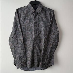 Paisley & Gray Men's Floral Button-Down Shirt - Gray and Green